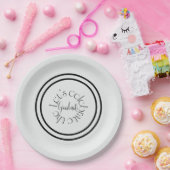 Modern elegant black bold typography Grad party ペーパープレート (パーティー)