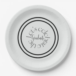 Modern elegant black bold typography Grad party ペーパープレート