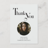 Modern elegant black bold typography Graduation サンキューカード (正面)