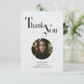 Modern elegant black bold typography Graduation サンキューカード (スタンド正面)