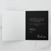 Modern elegant black bold typography Graduation サンキューカード (内部)