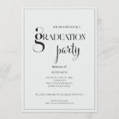 Modern elegant black bold typography Graduation 招待状 (裏面)