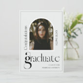 Modern elegant black bold typography Graduation 招待状 (スタンド正面)