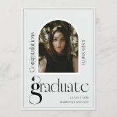 Modern elegant black bold typography Graduation 招待状 (正面)