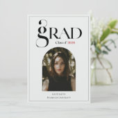 Modern elegant black bold typography Graduation 案内状 (スタンド正面)
