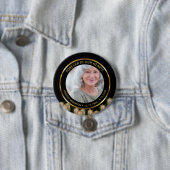 Modern Elegant Black & Gold Candles Memorial  缶バッジ (インサイチュ)