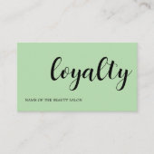 Modern Elegant Black Green White Beauty ロイヤリティカード (正面)