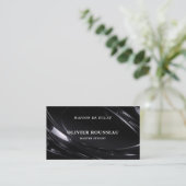 Modern Elegant Black Metallic2 Master Stylist 名刺 (スタンド正面)