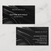 Modern Elegant Black Metallic3 Master Stylist 名刺 (正面/裏面)