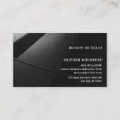 Modern Elegant Black Metallic4 Master Stylist 名刺 (裏面)