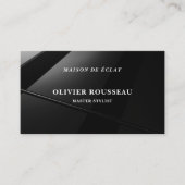 Modern Elegant Black Metallic4 Master Stylist 名刺 (正面)