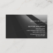 Modern Elegant Black Metallic Master Stylist 名刺 (裏面)