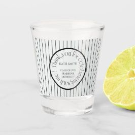 Modern elegant black stripe & bold typography grad ショットグラス