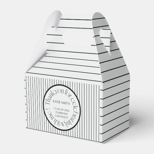 Modern elegant black stripe & bold typography grad フェイバーボックス (正面サイド)