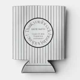 Modern elegant black stripe & bold typography grad 缶クーラー