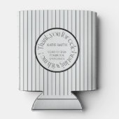 Modern elegant black stripe & bold typography grad 缶クーラー (裏面)