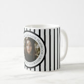 Modern elegant black striped graduation congrats コーヒーマグカップ (正面右)