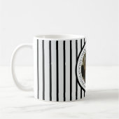 Modern elegant black striped graduation congrats コーヒーマグカップ (左)