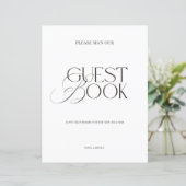 Modern Elegant Black & White Guest Book Sign (スタンド正面)