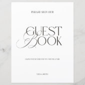Modern Elegant Black & White Guest Book Sign (正面)