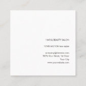 Modern Elegant Black White Hair Stylist スクエア名刺 (裏面)