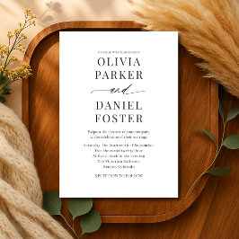 Modern Elegant Black & White Minimalist Wedding 招待状