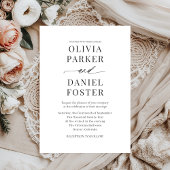 Modern Elegant Black & White Minimalist Wedding 招待状