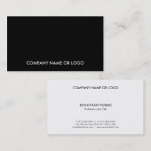 Modern Elegant Black White Simple Company 名刺 (正面/裏面)