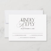 Modern Elegant Black & White Wedding RSVP Card (正面)