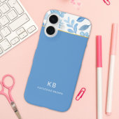 Modern Elegant Blue Floral Pattern  Case-Mate iPhoneケース
