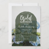 Modern Elegant Blue Hydrangea Bridal Shower 招待状 (正面)