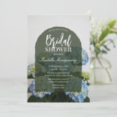 Modern Elegant Blue Hydrangea Bridal Shower 招待状 (スタンド正面)