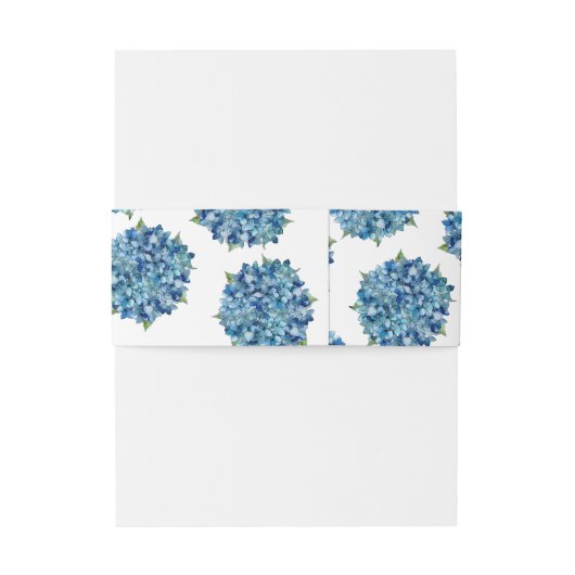 Modern Elegant Blue Hydrangeas Wedding Monogram 招待状ベリーバンド (裏面例)