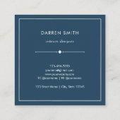 Modern Elegant Blue Purple Watercolor Abstract スクエア名刺 (裏面)