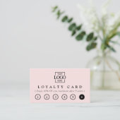 Modern Elegant Blush Pink Business Logo Reward ロイヤリティカード (スタンド正面)