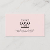 Modern Elegant Blush Pink Business Logo Reward ロイヤリティカード (裏面)