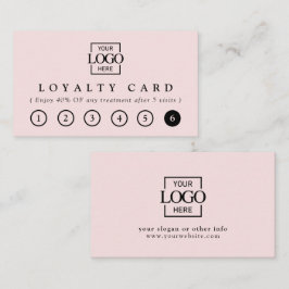 Modern Elegant Blush Pink Business Logo Reward ロイヤリティカード