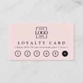 Modern Elegant Blush Pink Business Logo Reward ロイヤリティカード (正面)