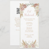 Modern Elegant Boho Floral Eid Mubarak Digital 招待状 (正面/裏面)