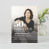 Modern Elegant Bold 50th Birthday Photo Invitation 招待状 (スタンド正面)