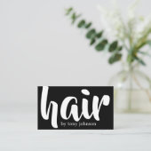 Modern Elegant Bold Black&White Hair Stylist 名刺 (スタンド正面)
