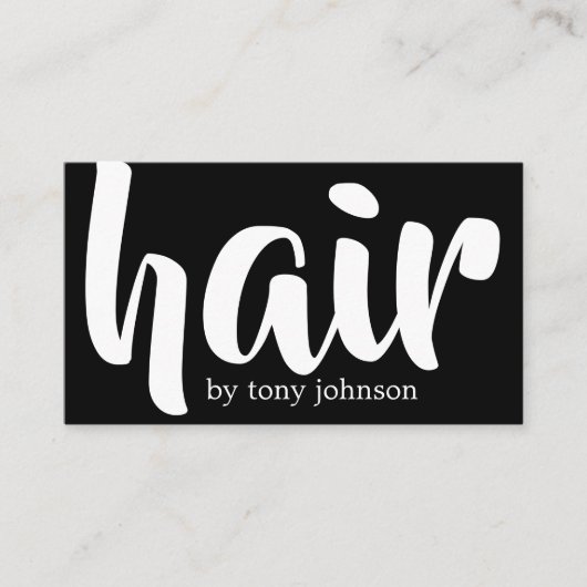Modern Elegant Bold Black&White Hair Stylist 名刺 (正面)
