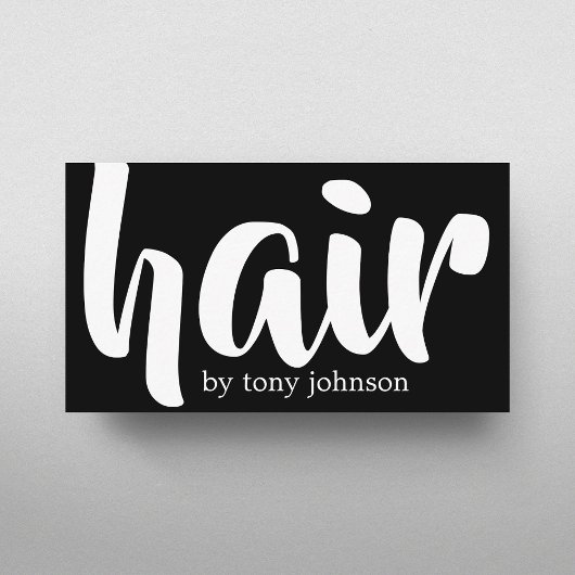 Modern Elegant Bold Black&White Hair Stylist 名刺