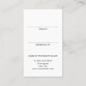 Modern Elegant Bold Faux Rose Gold Beauty Salon 紹介カード (裏面)