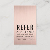 Modern Elegant Bold Faux Rose Gold Beauty Salon 紹介カード (正面)