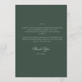 Modern elegant bold typescript dark green grad サンキューカード (裏面)