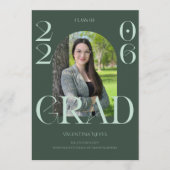 Modern elegant bold typescript dark green grad 案内状 (正面)