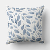 Modern elegant botanical  watercolor  navy blue クッション (裏面)