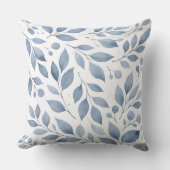 Modern elegant botanical  watercolor  navy blue クッション (正面)