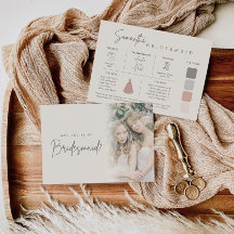 Modern Elegant Bridesmaid Photo Information Card